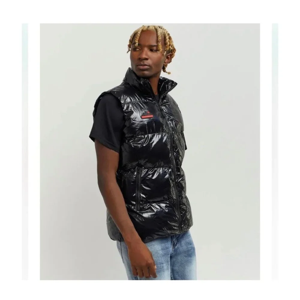 NWT Men's Reason Brand Black Puffer Vest XXL - Picture 9 of 10